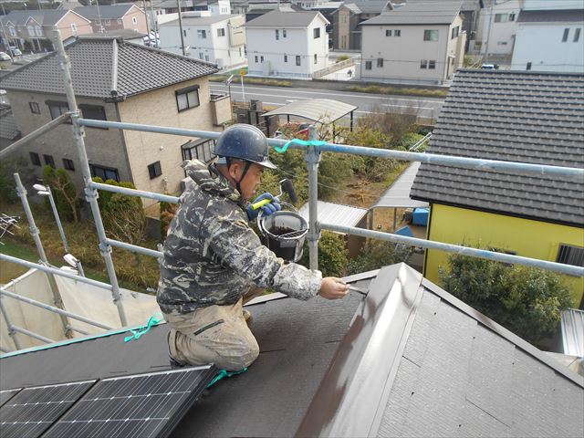 神栖市深芝南/屋根上塗り　付帯部上塗り塗装