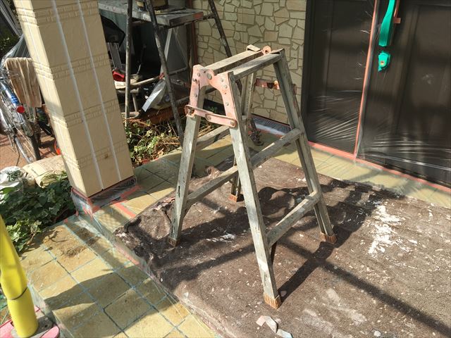 玄関前敷物養生