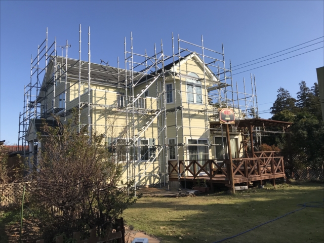 水戸市見和/輸入住宅の塗り替え工事/コロニアルとサイディング　