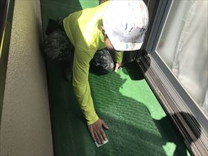 水戸市堀町にてベランダ防水塗装と雨どいの補修をやってきました
