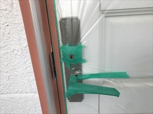 ドアノブ、鍵穴 養生