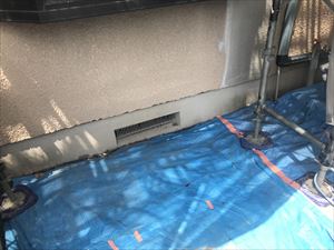 水戸市戸建て住宅でビニール養生とブルーシート養生作業
