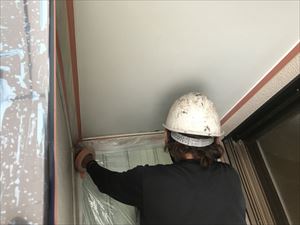 ベランダのビニール養生