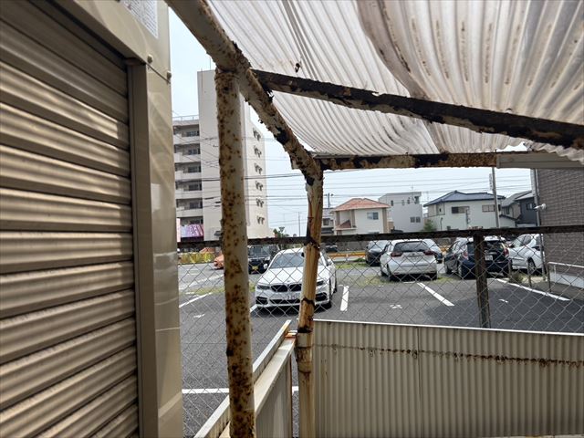 日立市 自転車置き場倒壊