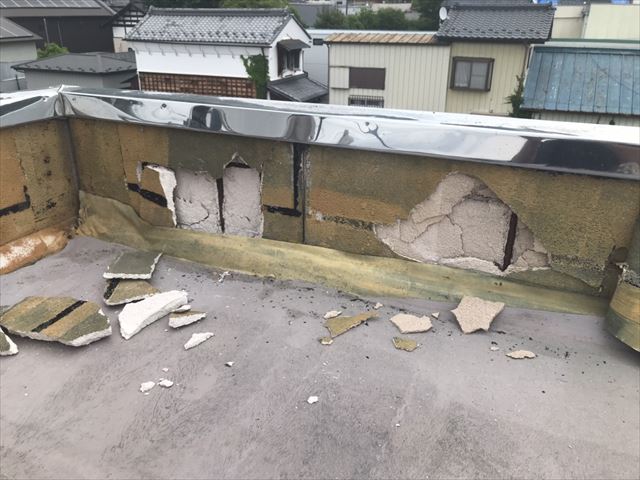 笠間市屋上防水 工事内容の変更と天気の都合で中断していましたが工事再開です。