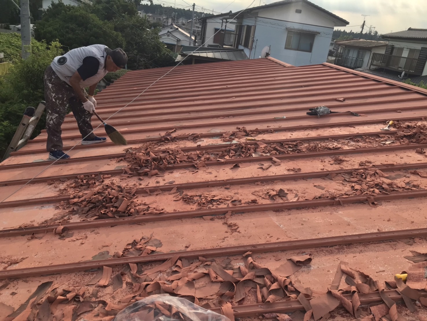 水戸市屋根塗装ガイナ剥離