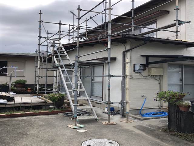 国分町 足場組立後 南側