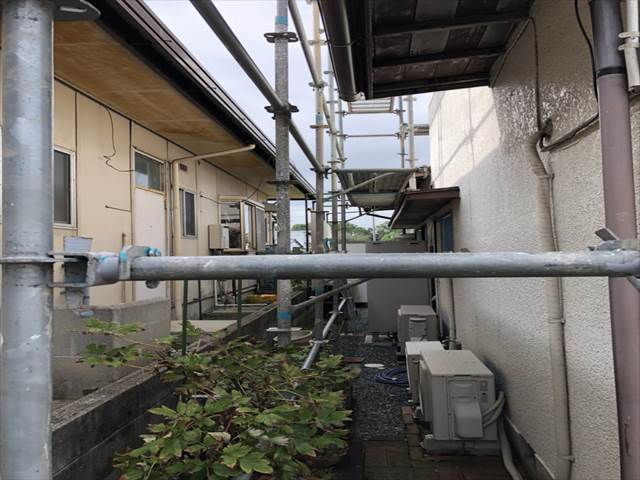国分町 足場組立後 裏