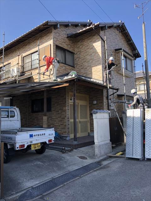 足場解体 材料回収