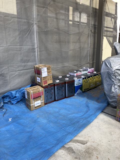 外壁塗装 材料搬入