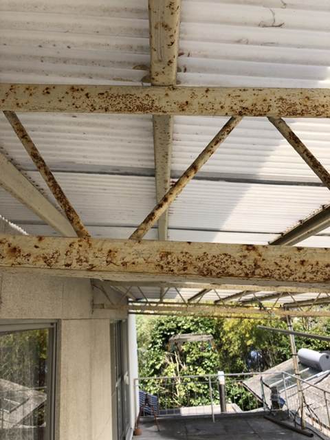 ベランダ手摺り 塗装