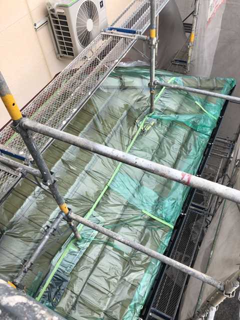 外壁塗装 玄関養生 今治