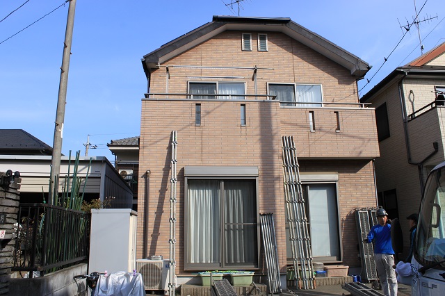 所沢市・足場工事の着工/外壁・屋根・塗装