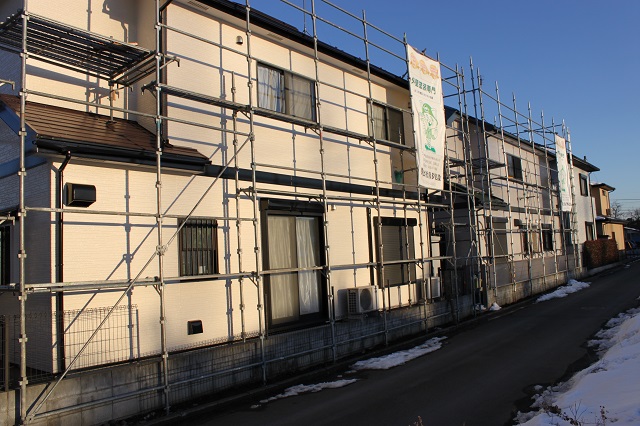 川越市大塚にて外壁塗装の最終チェック