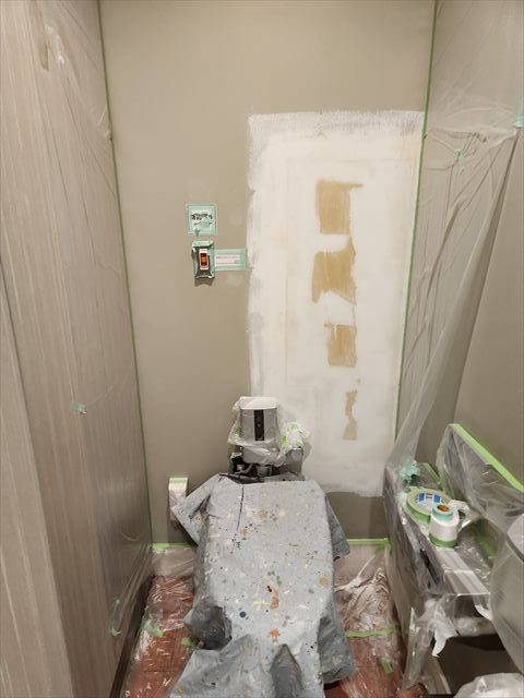 ボード壁にパテ3回