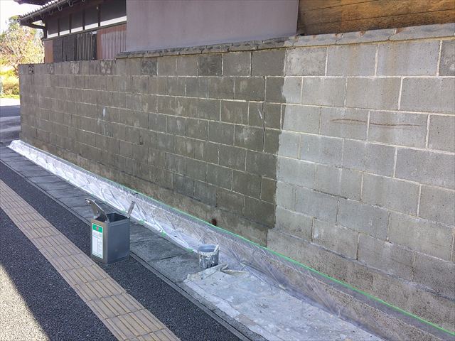 ブロック塀シーラー塗布