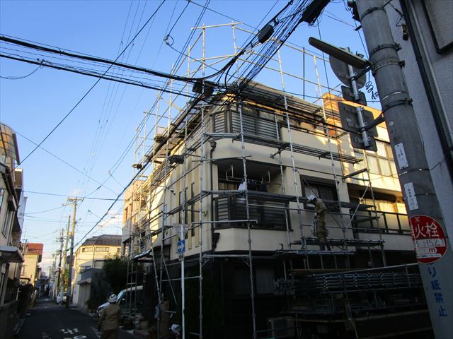 南側足場組立