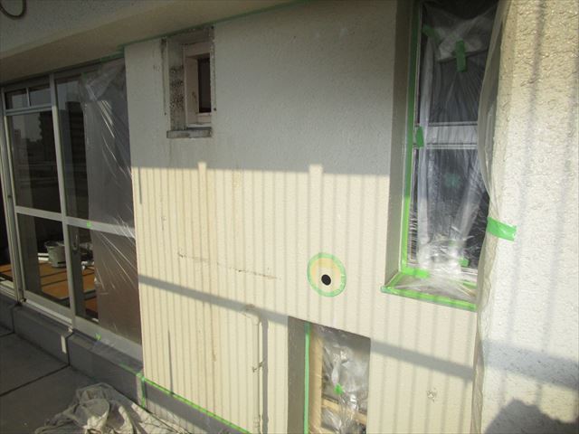 ベランダ壁養生
