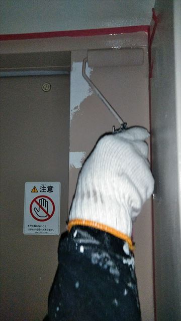 岐阜市エレベーター枠塗装