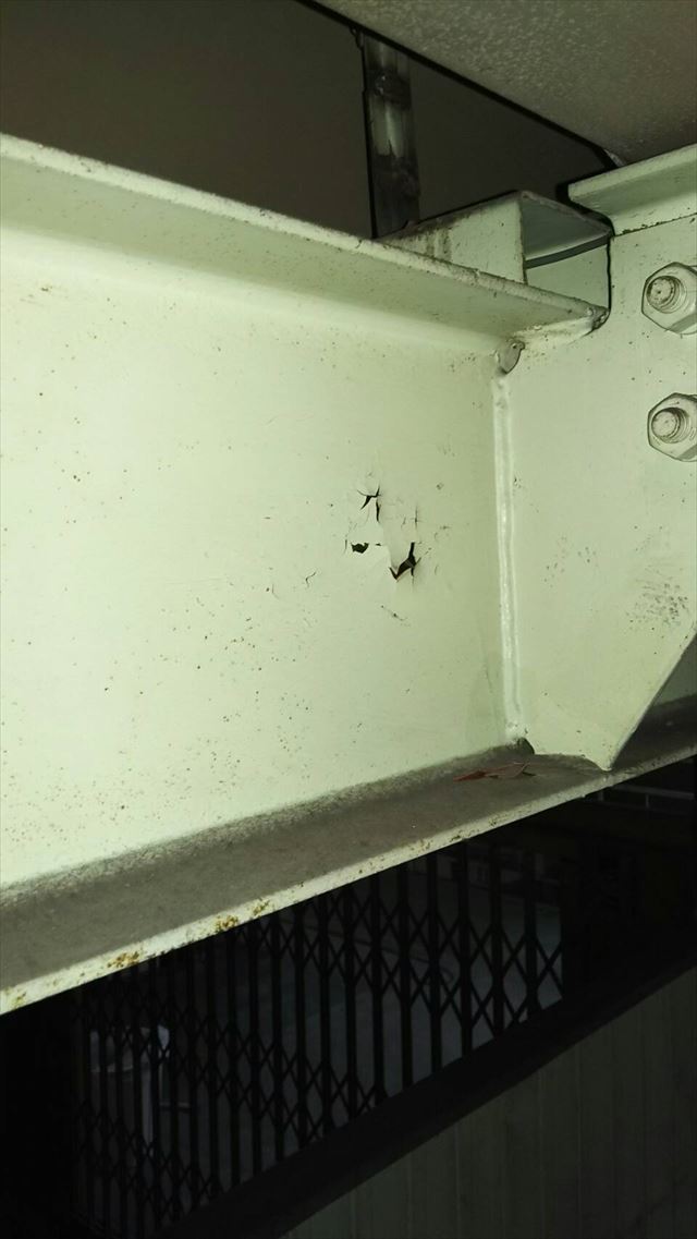 工場２階の鉄骨塗装
