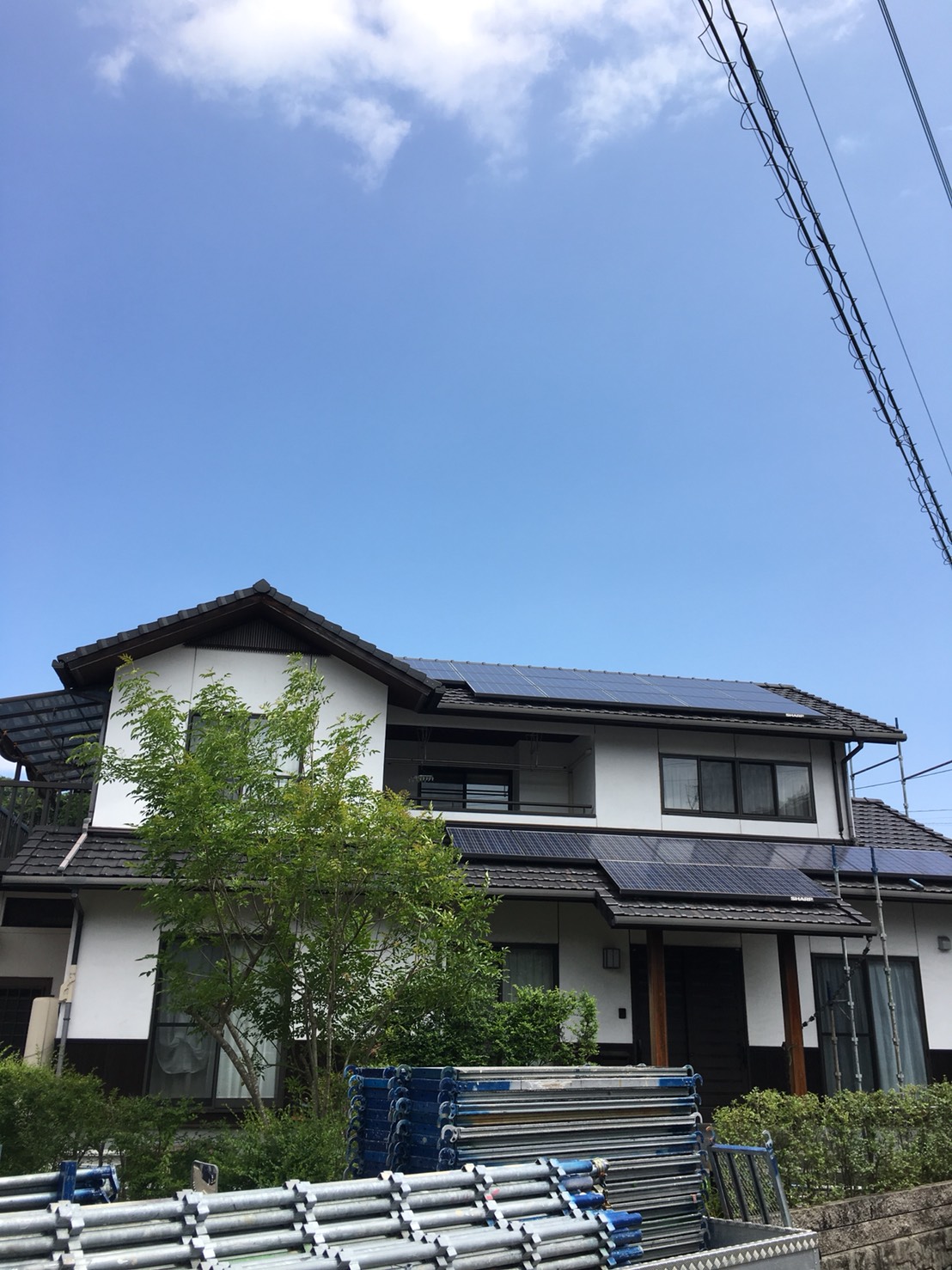 大分市判田台で足場仮設工事に入りました　