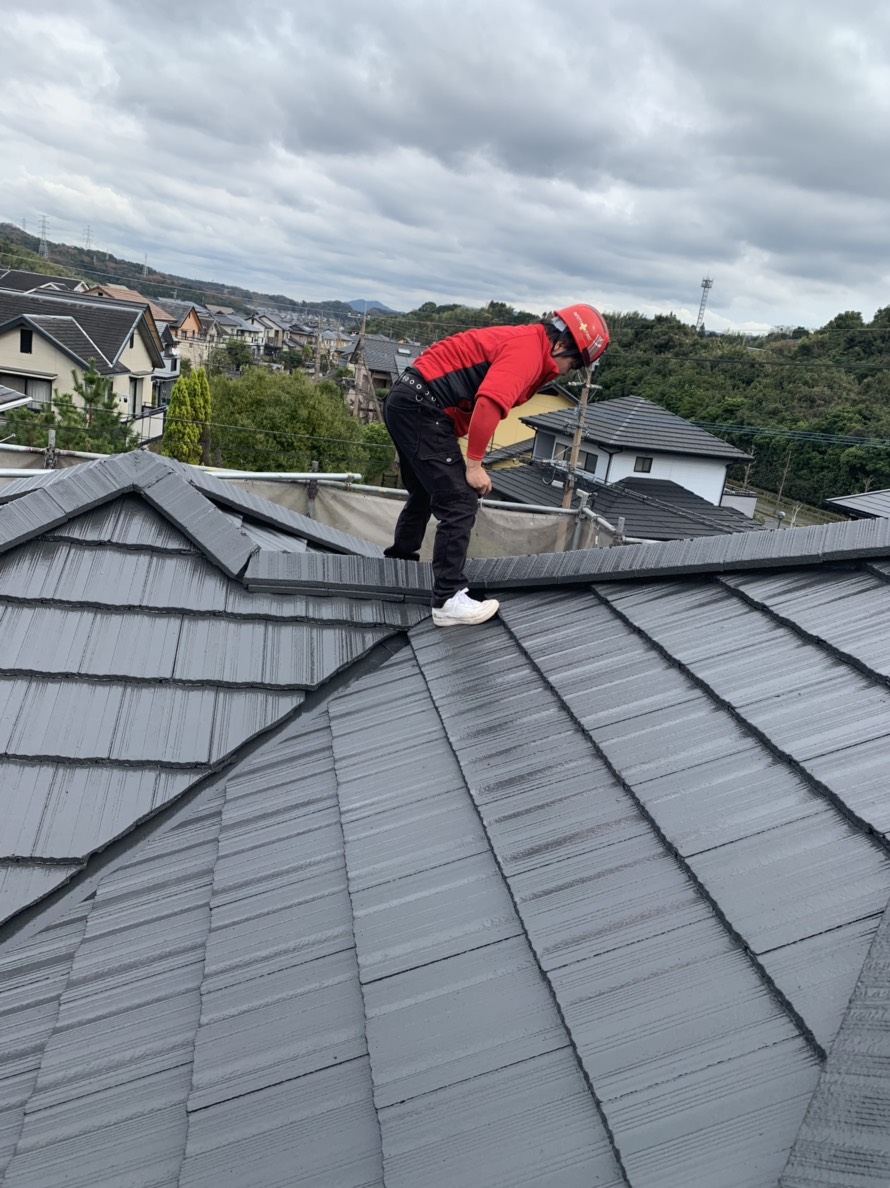 大分市　高江｜I様邸　屋根塗装・付帯部塗装　足場解体前の工事検査に行ってきました。