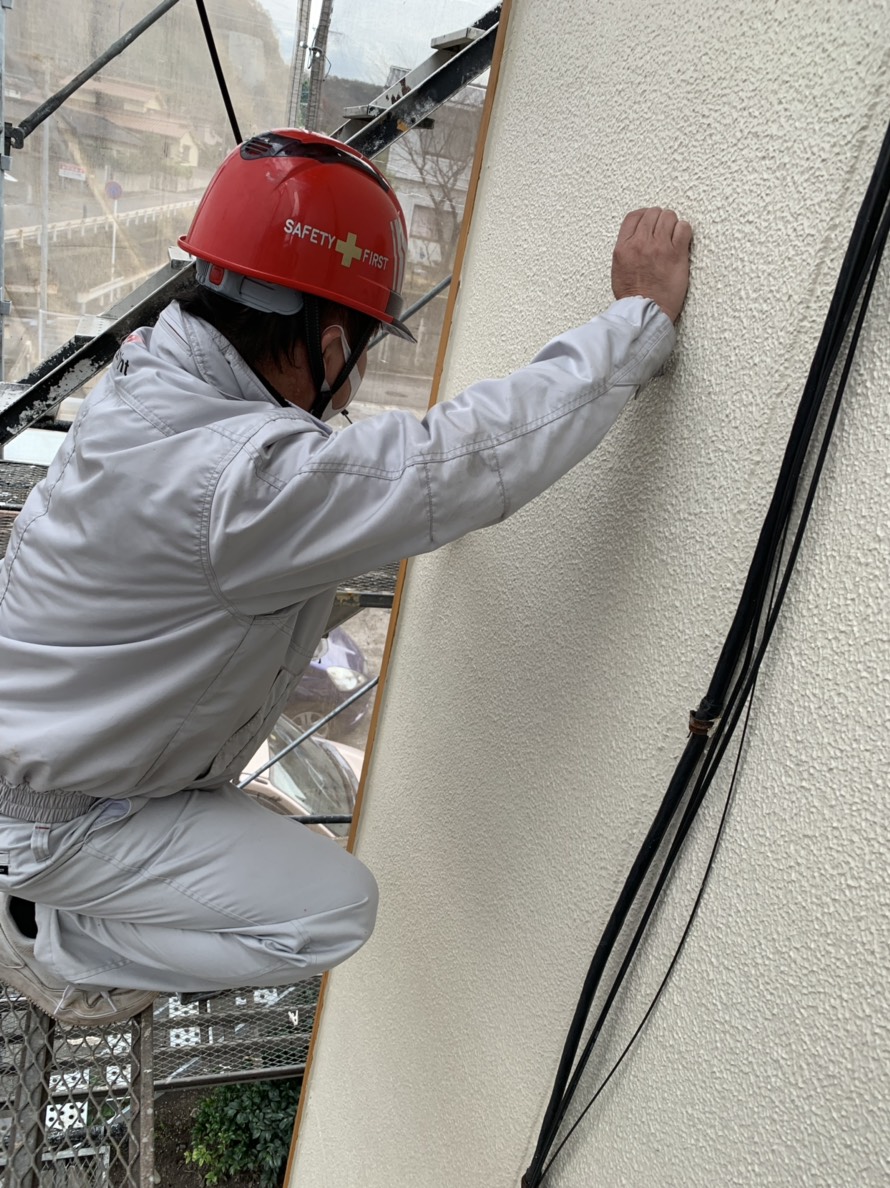 大分市　牧｜二階建てアパート　足場解体前の完了工事検査に行ってきました。