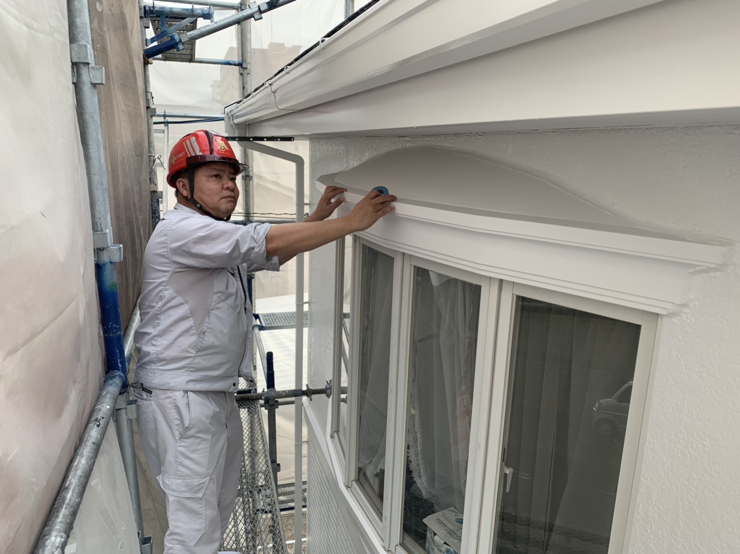 別府市石垣東で足場解体前の工事検査を行いました　