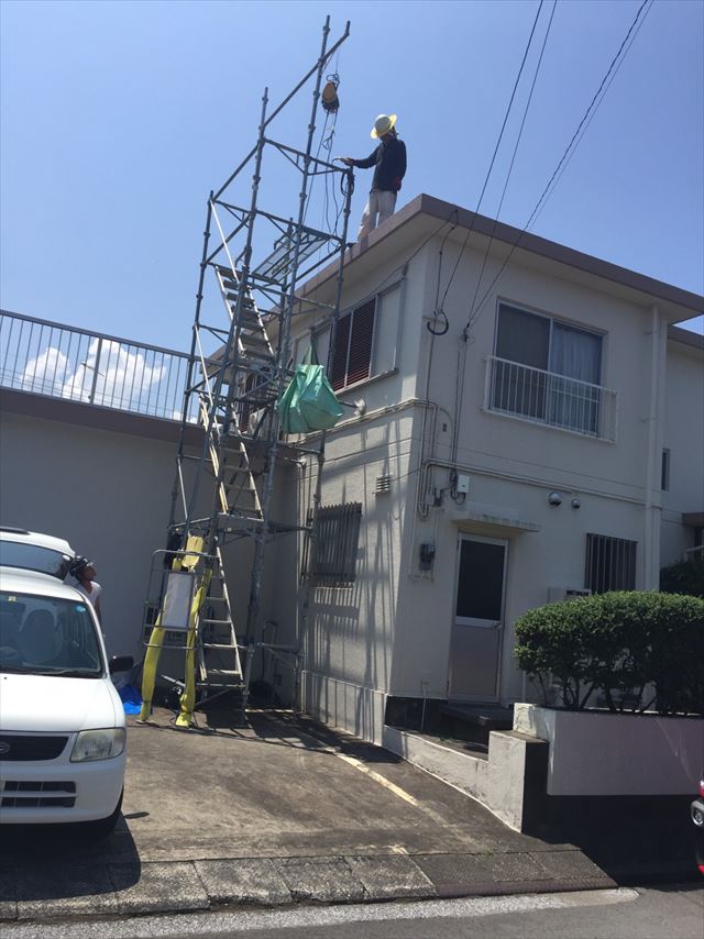 A邸様｜松ヶ丘｜戸建の防水工事をする前の下準備　