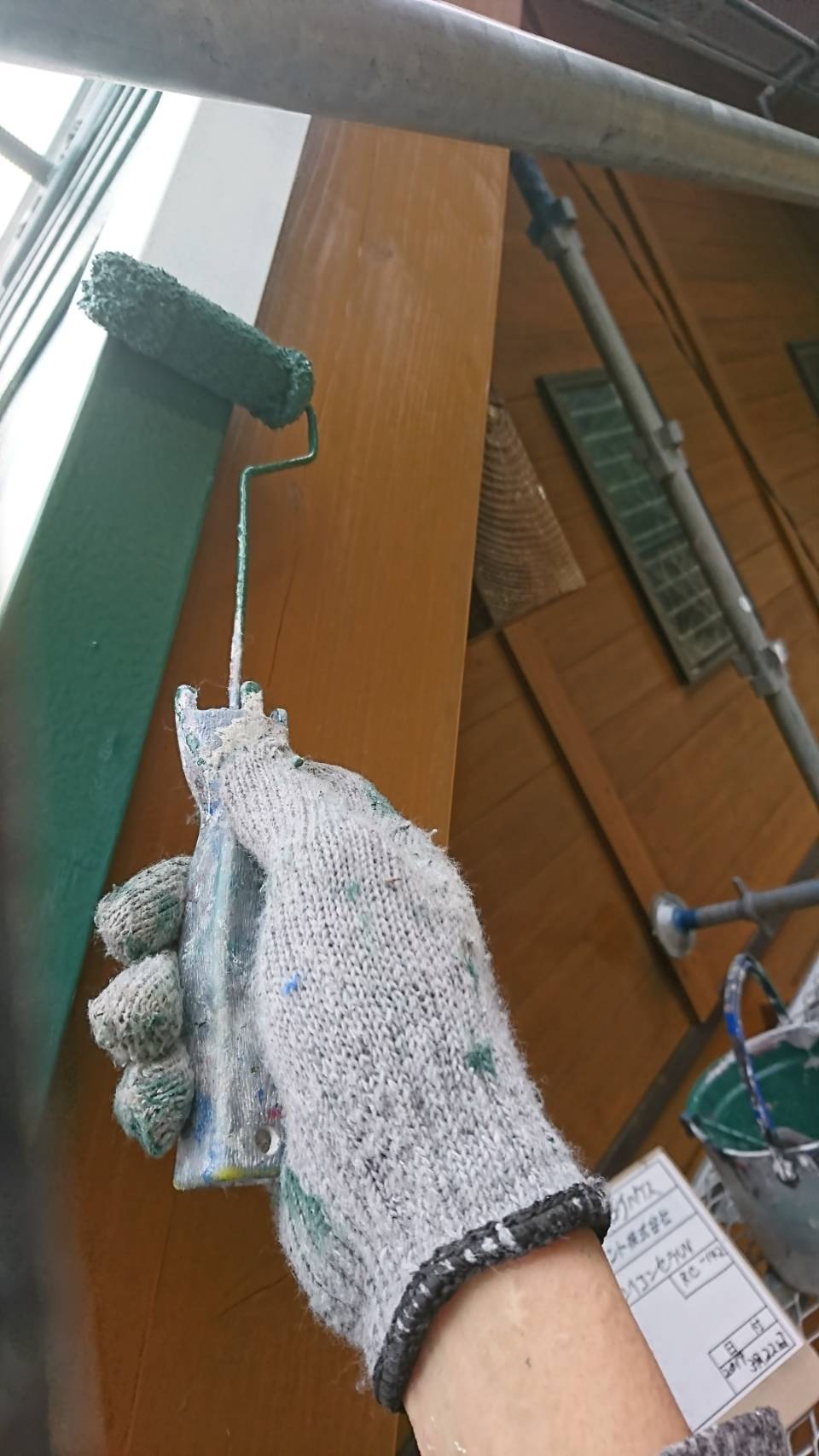 佐伯市宇目町 ログハウスの屋根板金塗装