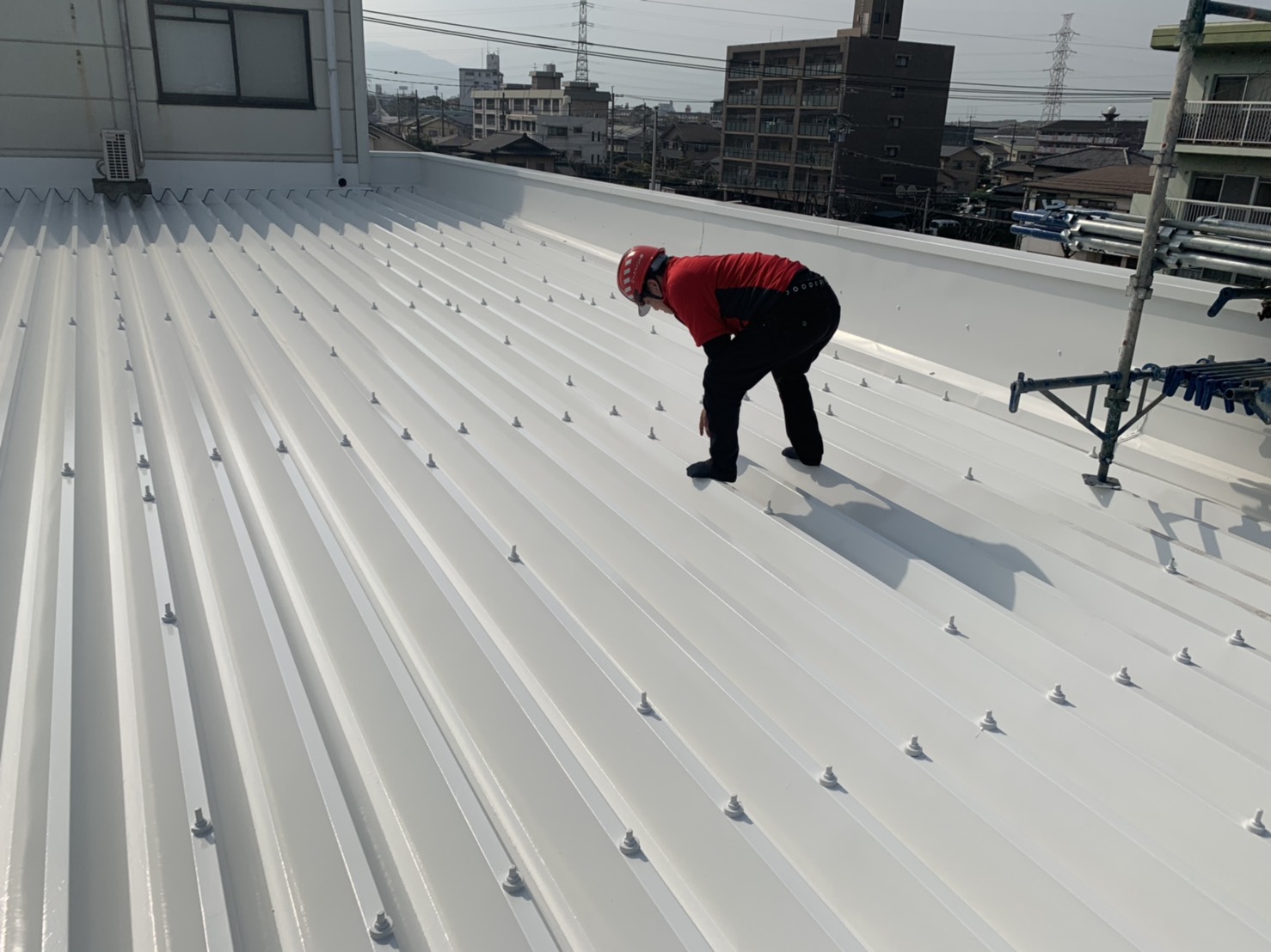 大分市ATTS様｜折半屋根塗装　工事完了検査に行ってきました