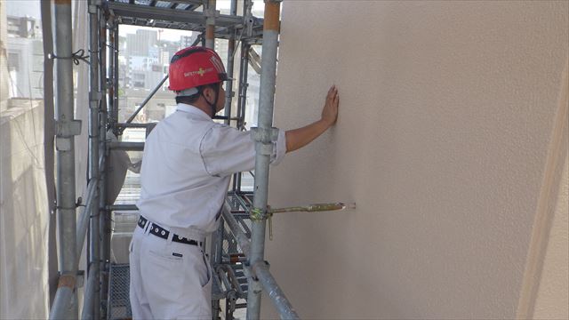 ８階建てビル 足場解体前の自社検査｜大分