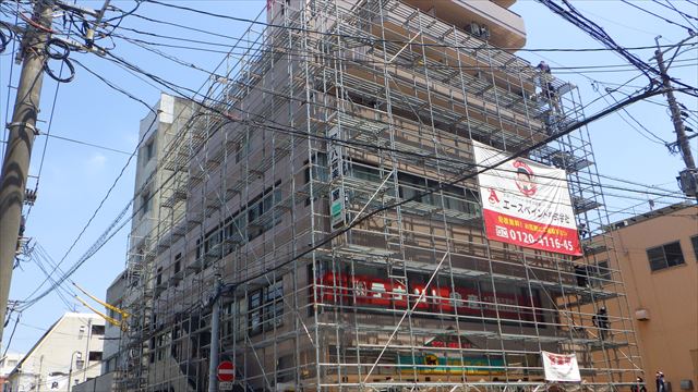 ８階建てビル 足場解体工事｜大分