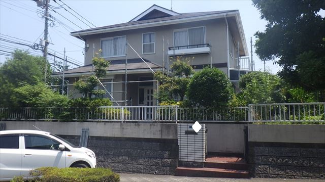 大分市｜I邸様　足場の組み立て作業に入りました。