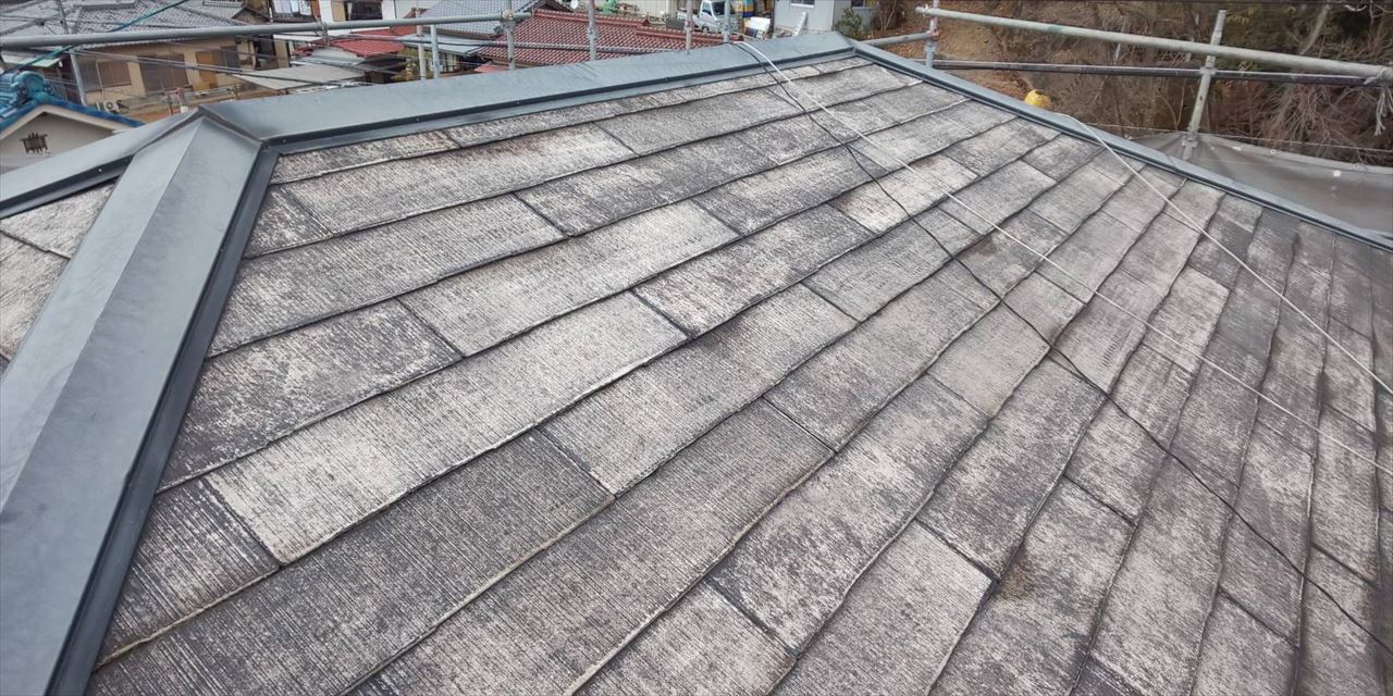 多治見市スレート屋根バイオ洗浄