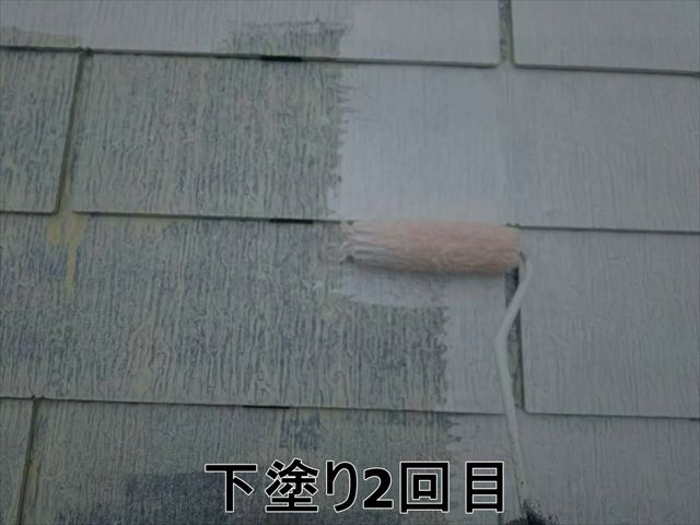 屋根下塗り2回目