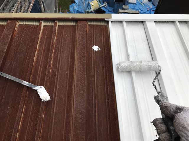 物置屋根塗装