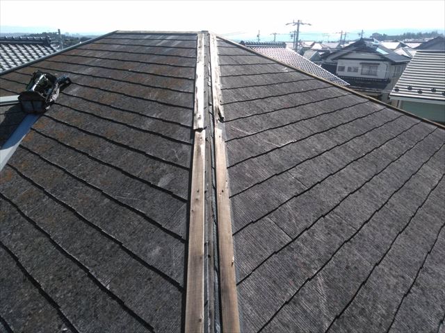 恵那市で台風で飛んだ、棟板金の仮対応処置です