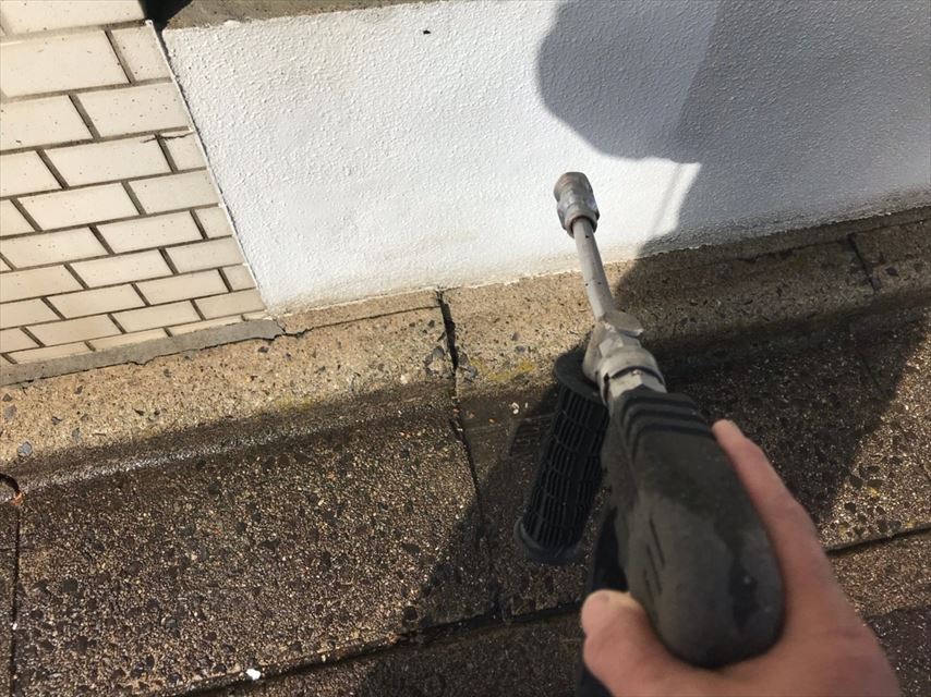 多治見市脇之島町塀バイオ洗浄