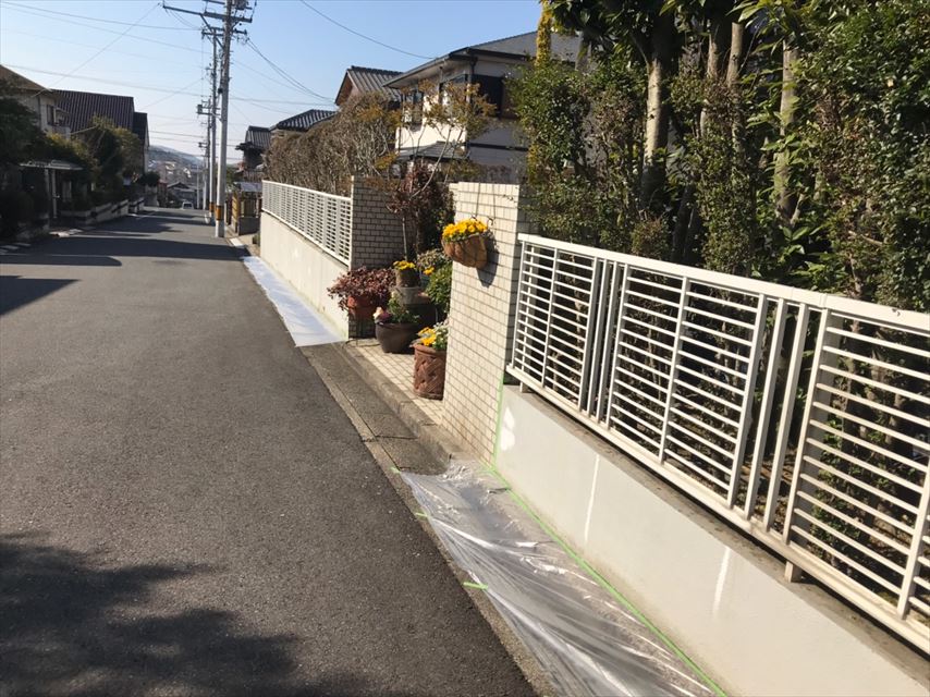 土岐市駄知町で塀をエクスファイン艶消しで塗り替えしました。