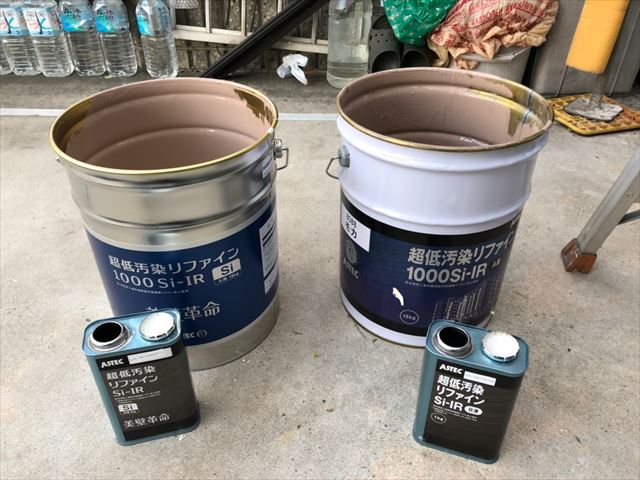 外壁の中塗り、使用後です