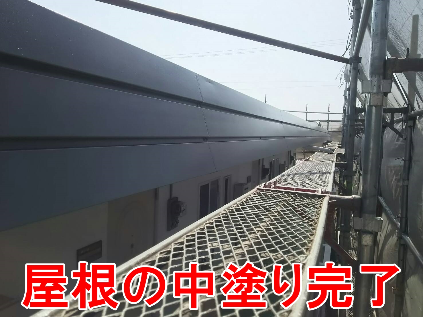 屋根の中塗り完了