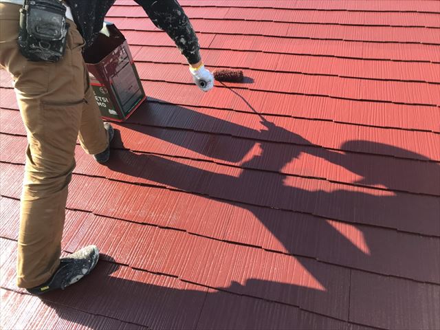 グレースタウン　屋根　上塗り　中腰