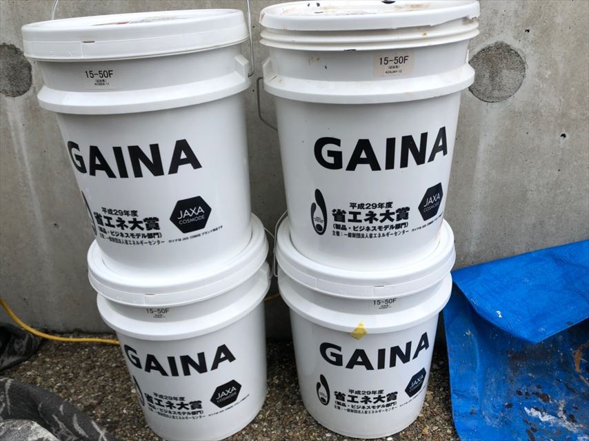 多治見市希望ヶ丘で、世界最高級断熱塗料のガイナで上塗り塗装。