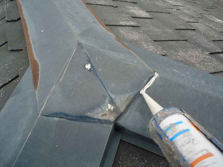 土岐市屋根板金釘コーキング