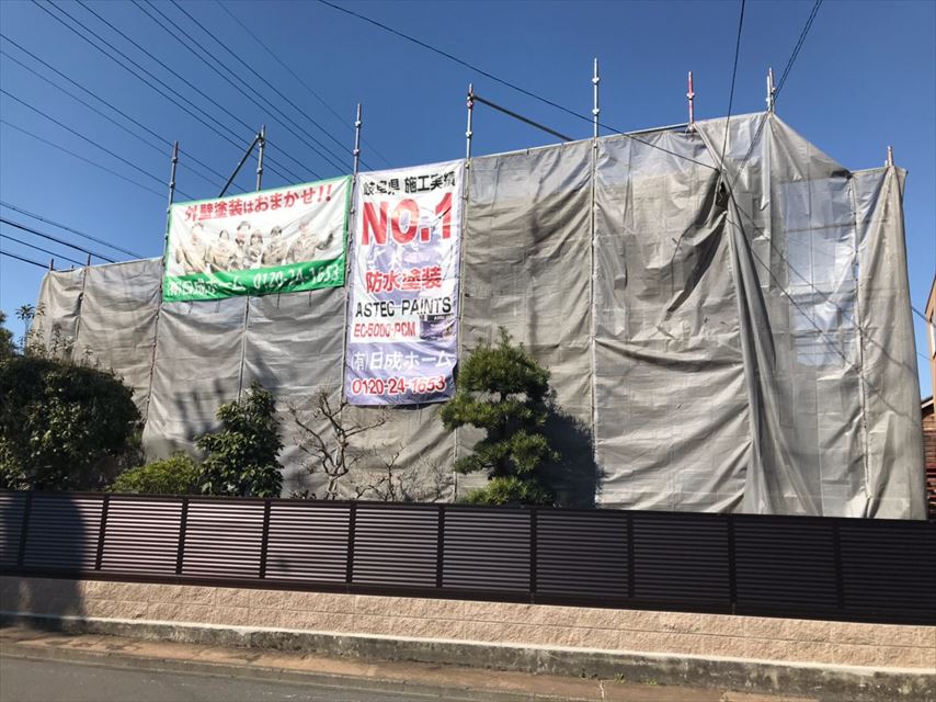 土岐市で外壁を汚れが綺麗に落ちる、バイオ洗浄をしました。