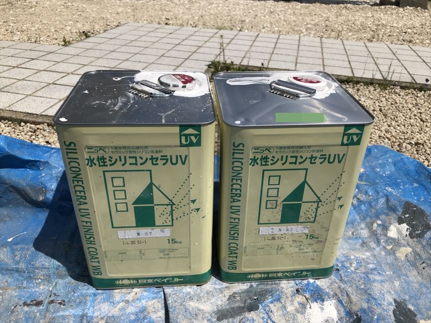 可児市でブロック塀を白色に塗り替えました。