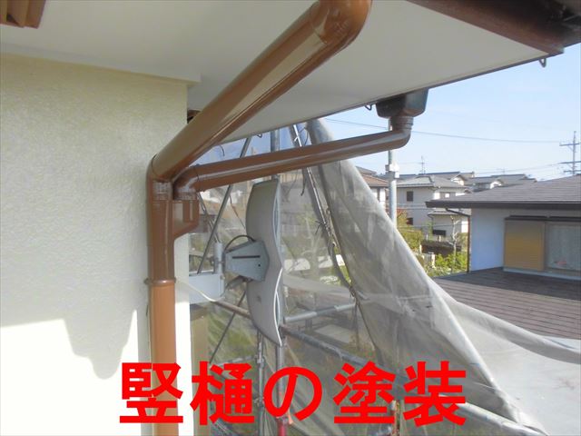 竪樋の塗装