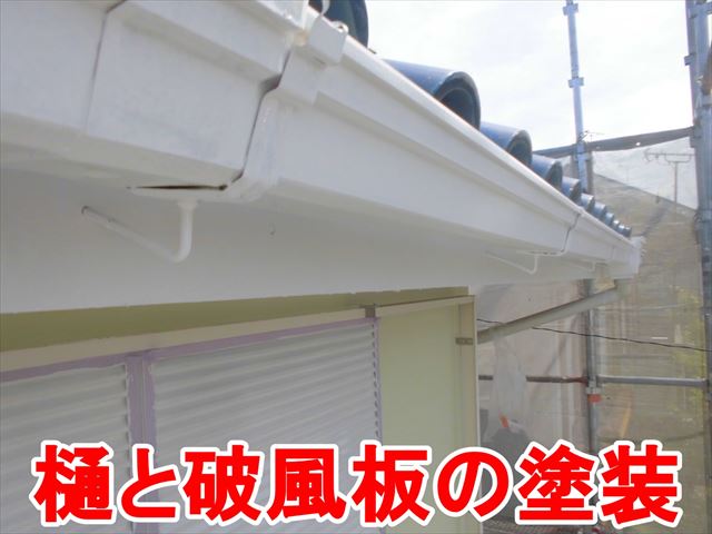 樋と破風板の塗装