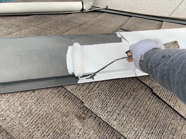 恵那市屋根下塗り